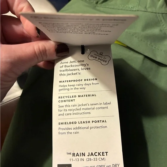 NWT Backcountry x Petco Green XS Dog Jacket - Picture 14 of 15